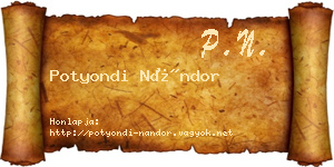 Potyondi Nándor névjegykártya