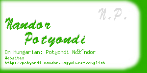 nandor potyondi business card